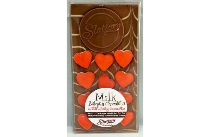 Small Milk Chocolate Bar with Jelly Hearts